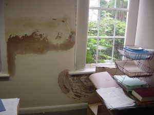 Damp survey in an office in Hampshire