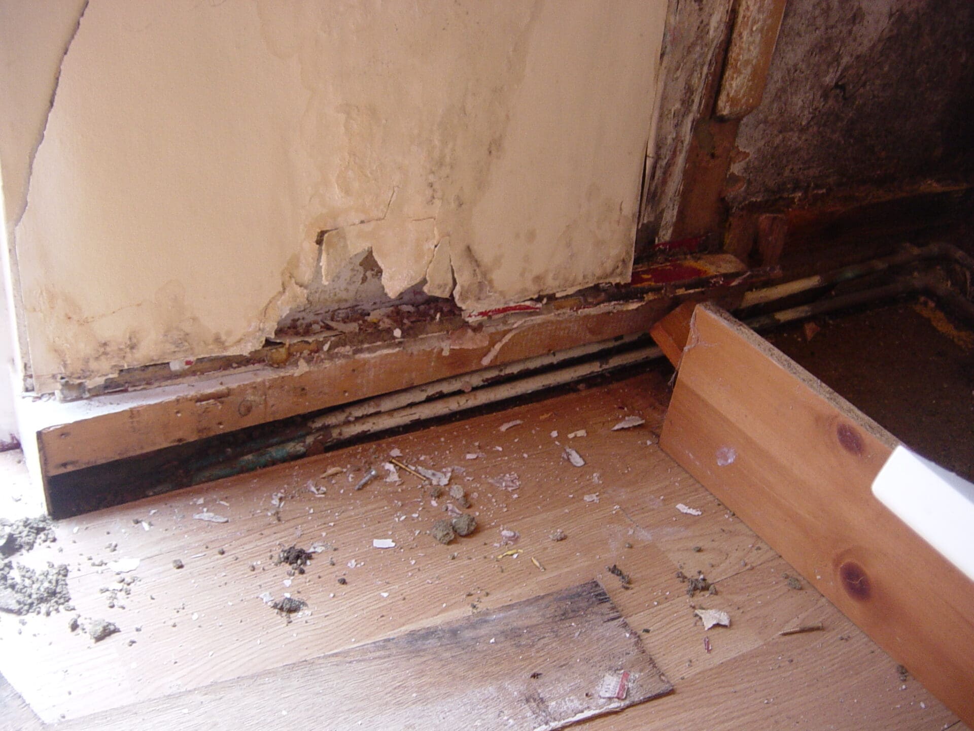 Water leak damage in kitchen Water leak damage in kitchen